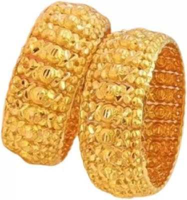 JK Collection Brass Gold-plated Bangle(Pack of 2)