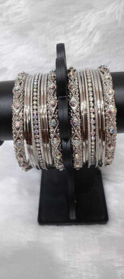 JAY MAJISA Alloy Silver Bangle Set(Pack of 2)