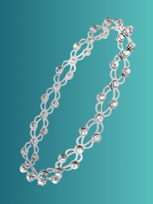 RKB SALES Alloy Cubic Zirconia Silver Bracelet