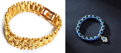 P R Production Brass Charm Bracelet(Pack of 2)