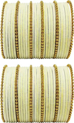 Qrown Metal Gold-plated Bangle Set(Pack of 10)