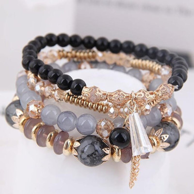 Zaphariq Alloy Crystal Bracelet Set(Pack of 4)