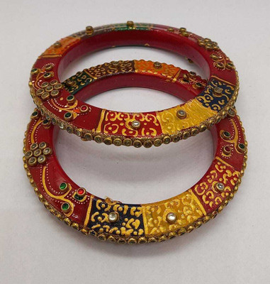 Rajwadi Plastic Crystal Bangle Set(Pack of 4)