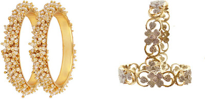 Terraband Alloy Gold-plated Bangle Set(Pack of 4)