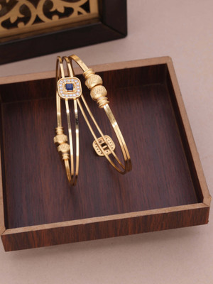 Vedda Brass Diamond Gold-plated Bangle