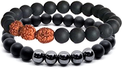 HouseOfCommon Crystal, Rudraksha Beads Bracelet Set(Pack of 2)