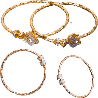 Gemini Creation Alloy Gold-plated Bangle Set(Pack of 4)