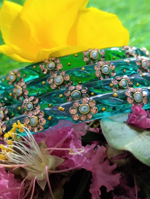 Prock Glass Zircon Bangle Set(Pack of 4)