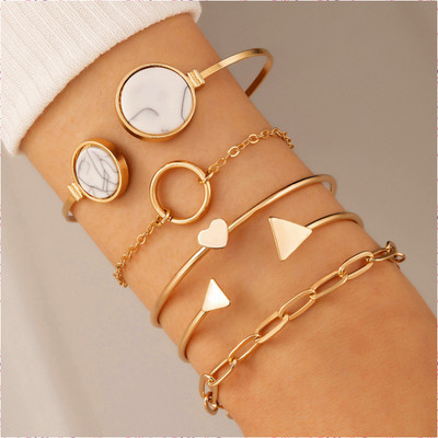 Nehdal Alloy Gold-plated Bracelet Set(Pack of 5)