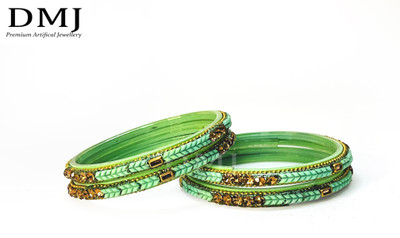 DMJ Glass Bangle Set(Pack of 4)
