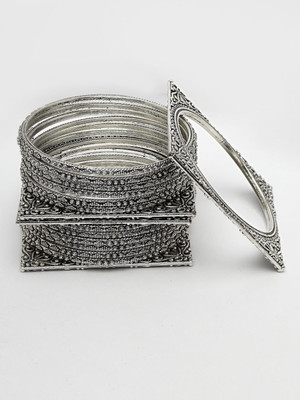 ANOUK Oxidised Silver Silver Bangle Set(Pack of 16)