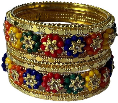 Karaavi Metal Crystal Bangle Set(Pack of 6)
