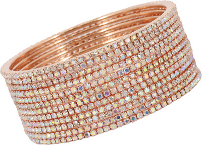 ZULKA Metal Agate Bangle Set(Pack of 12)
