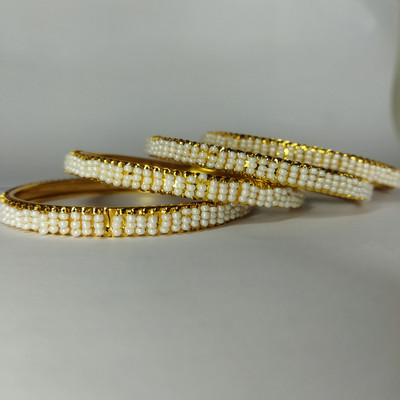 MK Gallery Brass Rhodium Bangle Set(Pack of 4)