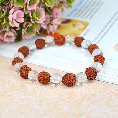 Agatesvibe Crystal, Rudraksha Beads Bracelet