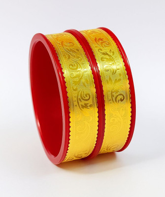 Jewelia Alloy Gold-plated Bangle Set(Pack of 2)