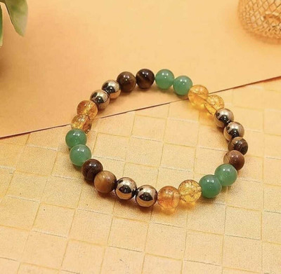 SPYRONIX REAL TREASURE Green Aventurine, Golden Pyrite, Tiger's Eye, Citrine Crystal Bracelet