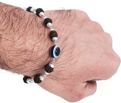 LOTUS Store Rudraksha, Evil Eye Silver Charm Bracelet