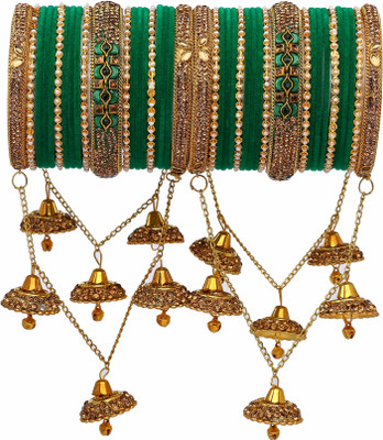 mnd Metal Beads, Pearl, Zircon Gold-plated Bangle Set(Pack of 42)