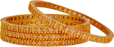 Manikya Copper Gold-plated Bangle Set(Pack of 4)