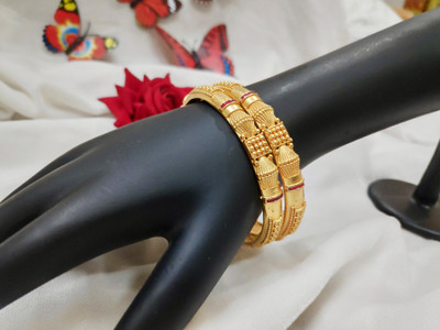 Prasansha Enterprises Brass Gold-plated Bangle Set(Pack of 2)