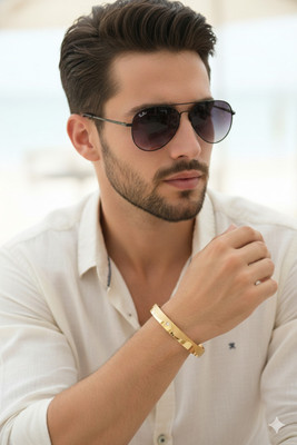 DEV ENTERPRISE Stainless Steel Gold-plated Bracelet
