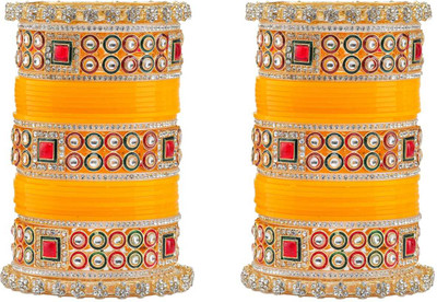 SBS Alloy Beads, Pearl, Cubic Zirconia Gold-plated Chudas(Pack of 62)