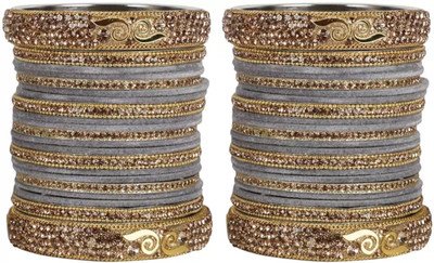 Terraband Alloy Crystal Bangle Set(Pack of 10)