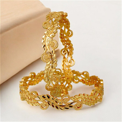 Lucky Jewellery Alloy Gold-plated Bangle Set(Pack of 2)