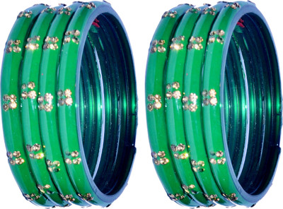 OJHA Glass Pearl Bangle Set(Pack of 8)