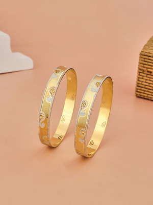 CYGNI Brass Gold-plated Bangle(Pack of 2)