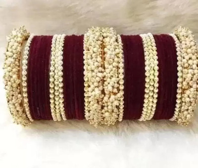 CHURA KING Alloy Pearl Bangle Set(Pack of 38)