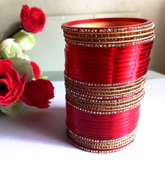 UMASHRISTORES Plastic Zircon Bangle Set(Pack of 10)