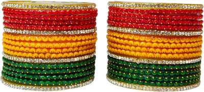 lyychee Glass Beads, Zircon Bangle Set(Pack of 32)