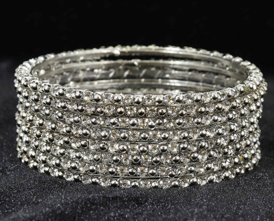 NMII Metal Zircon Gold-plated Bangle Set(Pack of 8)