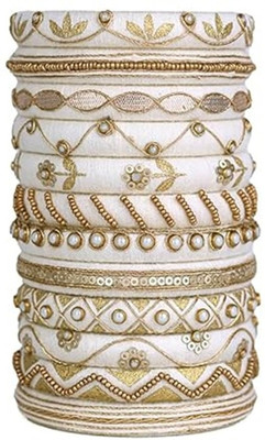 MAHADEV Plastic Moonstone Silver Coated Bangle Set(Pack of 10)