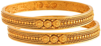 JFL Jewellery for Less Copper Gold-plated Bangle Set(Pack of 2)