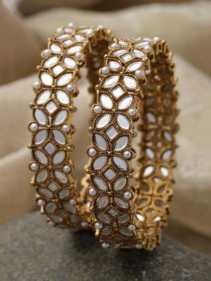 ZENEME Alloy Gold-plated Bangle Set(Pack of 2)