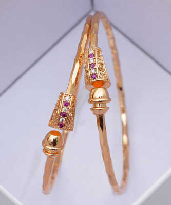 Geminifabric Alloy Cubic Zirconia Gold-plated Bracelet Set(Pack of 2)