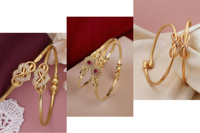 Hetshree Brass Diamond Gold-plated Bangle(Pack of 6)