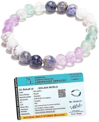 VIBESLE Stone, Amethyst, Howlite, Green Jade Crystal Bracelet