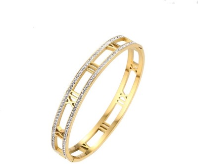 vien Stainless Steel Cubic Zirconia Gold-plated Bracelet