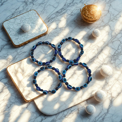 ElegantVibes Glass Beads Bracelet Set(Pack of 4)