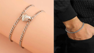 P R Production Brass Charm Bracelet(Pack of 2)