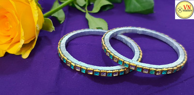 VNHANDICRAFTS Fabric, Stone Bangle Set(Pack of 2)
