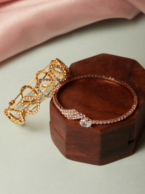 Rubans Elements Alloy Gold-plated Bracelet Set(Pack of 2)
