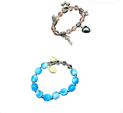 SAWARIYA Mother of Pearl Beads Charm Bracelet(Pack of 2)