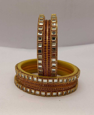 Rajwadi Plastic Crystal Bangle Set(Pack of 8)