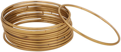 Styylo Jewels Brass Cubic Zirconia Gold-plated Bangle Set(Pack of 10)