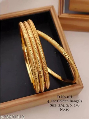 TSF Jewellery Copper Gold-plated Bangle(Pack of 4)